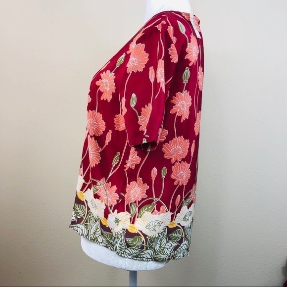 MADEWELL Top Sz S Silk Floral Button-Back in Tall Sunflower NWT - Picture 4 of 8